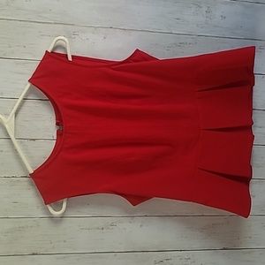 Kimchi Blue Red Peplum top. Size L. Zipper back